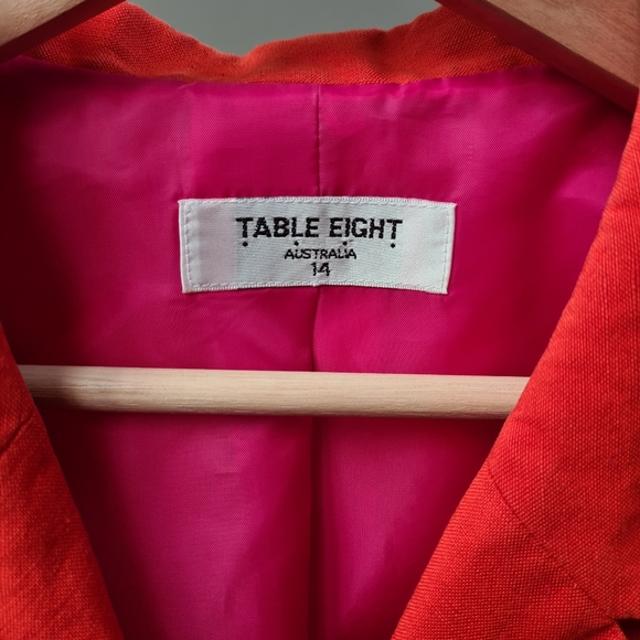 Table Eight blazer in vibrant orange contrast pink lining Made In Australia 14 - Picture 9 of 9